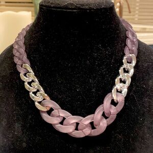 Purple and Silver Tone Knotted Necklace